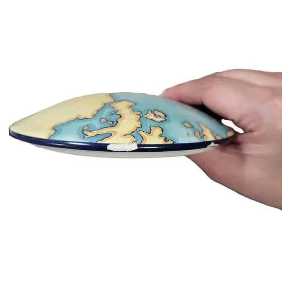 Tiffany & Co Tauck World Discovery Map Porcelain Powder Jewelry Trinket Box